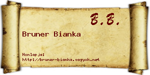 Bruner Bianka névjegykártya